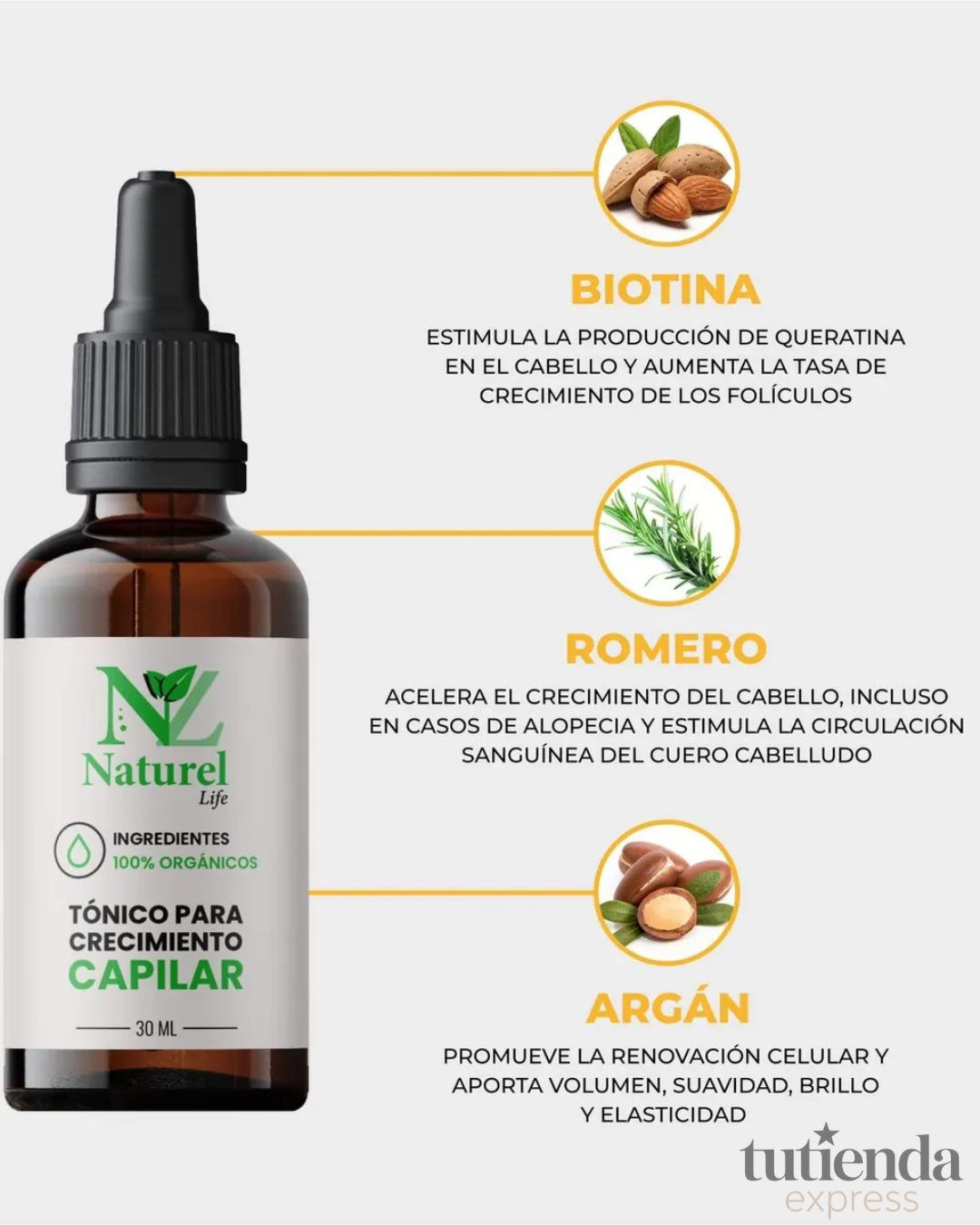 Tónico Capilar Naturel Life – Crecimiento y Anticaída